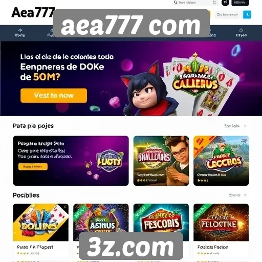 Promoções destacadas no site aea777 com