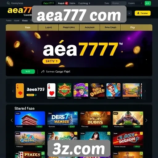 Interface e experiência do usuário no site aea777 com
